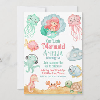 Invitation Convite de Aniversário da Sereia