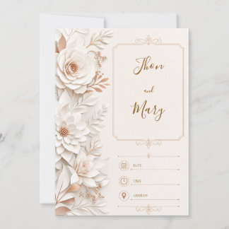 Invitation Convite de Casamento Moderno Floral