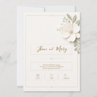Invitation Convite de Casamento Moderno Rustico Floral
