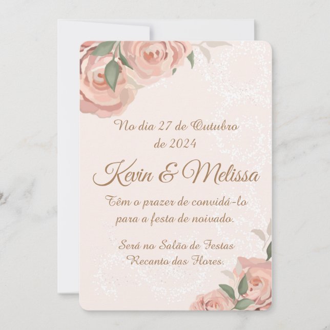 Invitation Convite de Noivado (Devant)