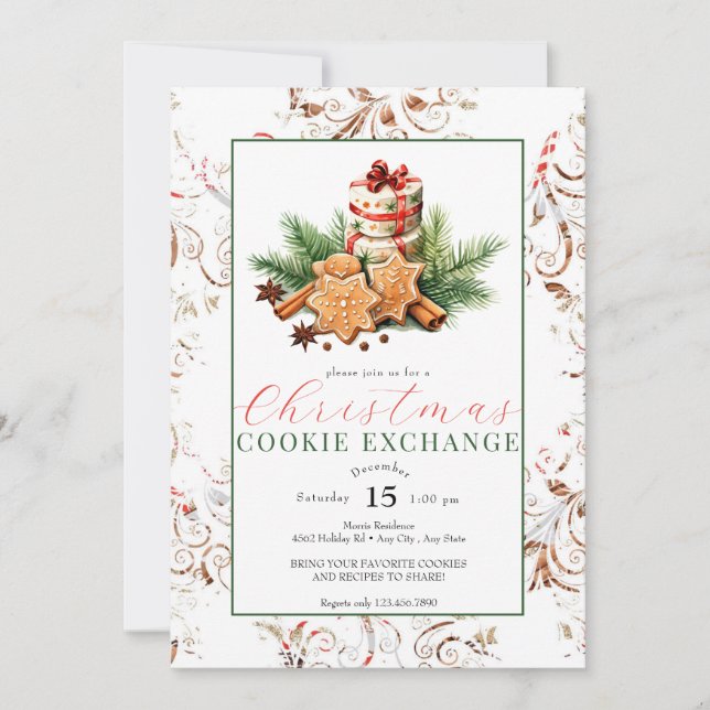 Invitation Cookie de Noël | Exchange (Devant)