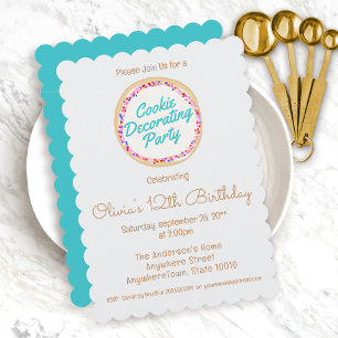 Invitation Cookie Décoration fête d'anniversaire