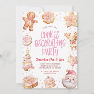 Invitation Cookie Décoration rose Noël Fête