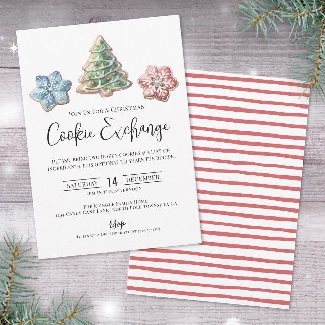 Invitation Cookie Exchange Holiday Christmas Party (Cookie Exchange Christmas Party Invitation)