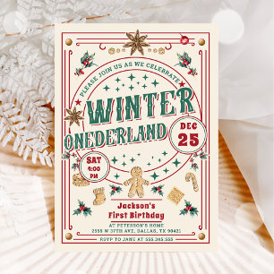 Invitation Cookie Noël Hiver ONE derland Anniversaire