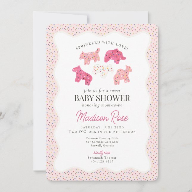 Invitation Cookies animaux congelés Baby shower sucré (Devant)