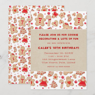 Invitation Cookies au pain d'épice homme rustique fantaisiste