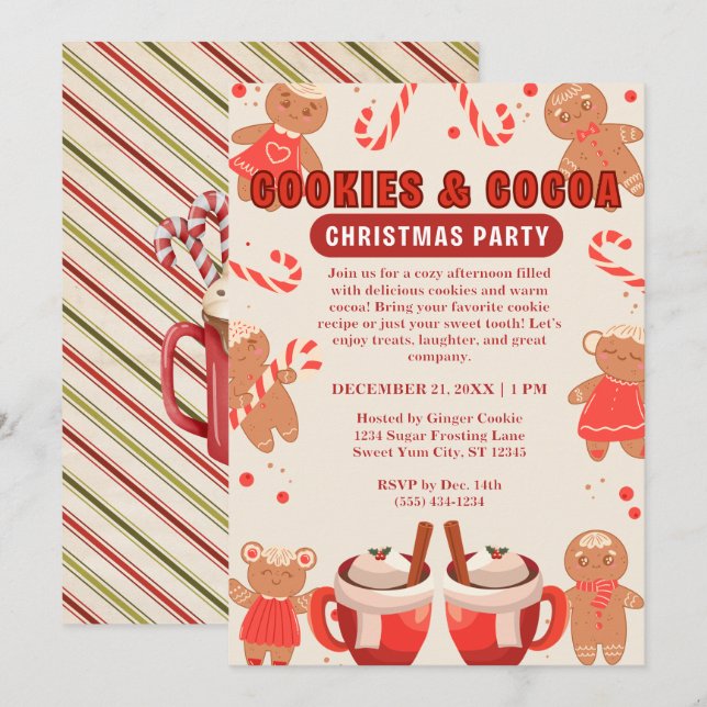 Invitation Cookies & Coca Christmas Party (Devant / Derrière)