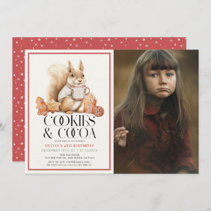 Invitation Cookies & Cocoa Squirrel Enfant's Birthday Photo