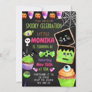 Invitation Cookies de bonbons Halloween Anniversaire de enfan