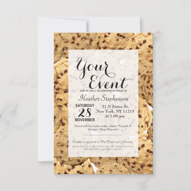 Invitation Cookies de chips au chocolat maison (Devant)