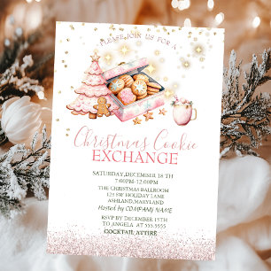 Invitation Cookies de Noël au gingembre et au pin à l'aquarel