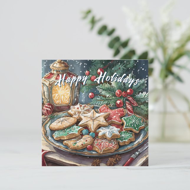 Invitation Cookies de Noël décorés Dîner de Fêtes (Debout devant)