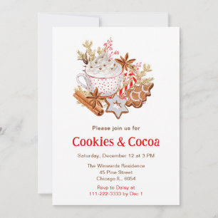 Invitation Cookies et cacao de vacances de Noël