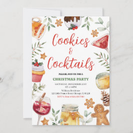 Invitation Cookies et cocktails Fête de Noël