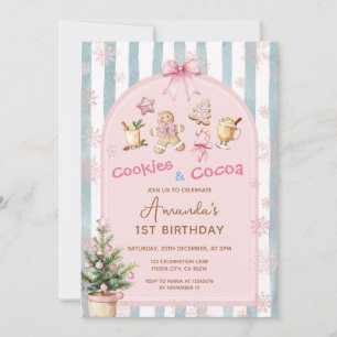 Invitation Cookies et Noël pour enfants avec du cacao pour an