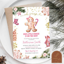 Cookies roses pain d'épice Oh Baby shower Snap
