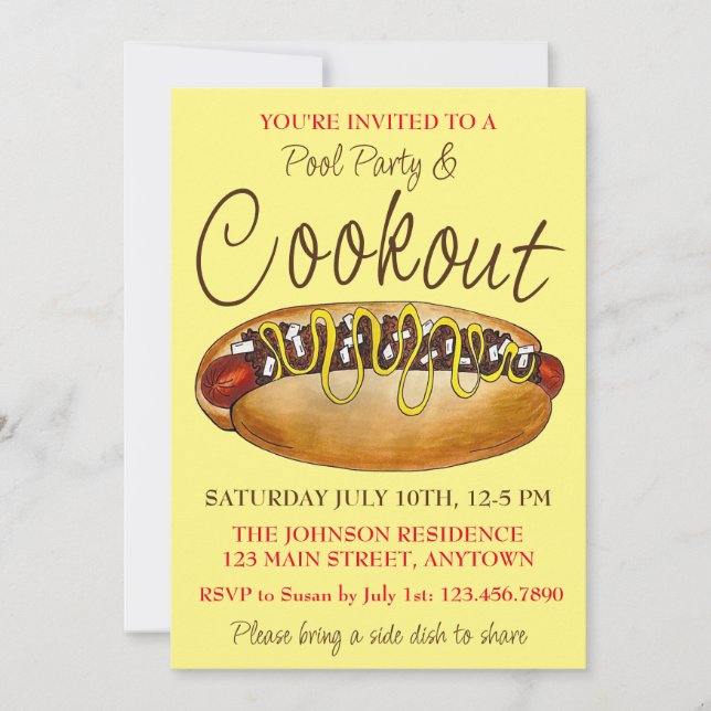 Invitation Cooknic Detroit Michigan Coney Dog Hotdog (Devant)