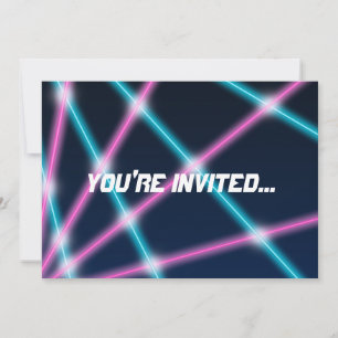 Invitation Cool 80s Laser Light Show Arrière - plan Retro Neo