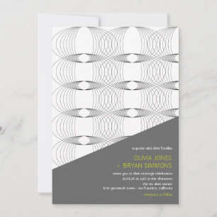 Invitation Cool Abstrait Art Moderne Boucles de Mod Mariage I