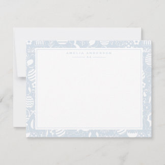 Invitation Cool Blue Easter Egg Frame Note Card