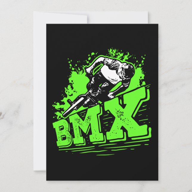 Invitation Cool BMX Vélo Racing BMX Rider Idée cadeau (Devant)