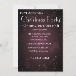 Invitation Cool, Branché, Belle, Purple Christmas Invitati