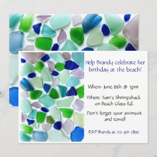 Invitation Cool Colours Sea Glass Beach