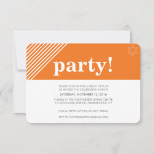 Invitation Cool de FÊTE PERSONNALISÉE moderne bold nom orange