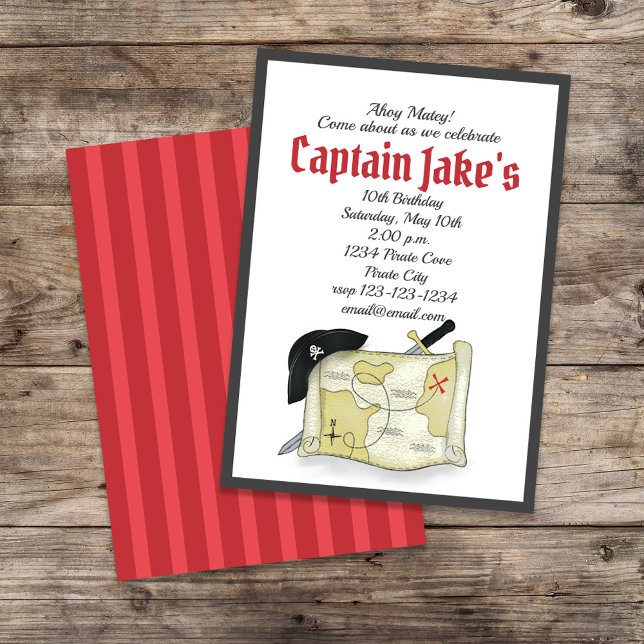 Invitation Cool de la fête Anniversaire de enfant Pirate pers (Captain Jake's birthday party invitation template.)