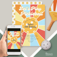 Cool de la fête de Pickleball Retro Sunburst Strip