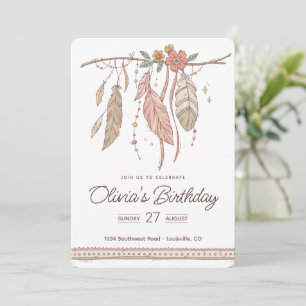 Invitation Cool Dreamcatcher Anniversaire Boho