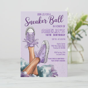 Invitation Cool élégant violet anniversaire Basket bal fête