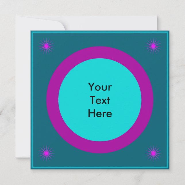 Invitation Cool & Funky Mid Century Carré moderne (Devant)