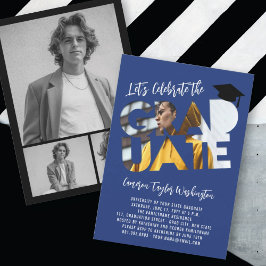 Invitation Cool Graduate Cutout Photo Moderne Graduate Party