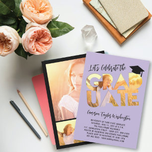 Invitation Cool Graduate Cutout Photo Moderne Graduate Party