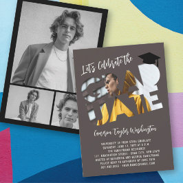 Invitation Cool Graduate Cutout Photo Moderne Graduate Party