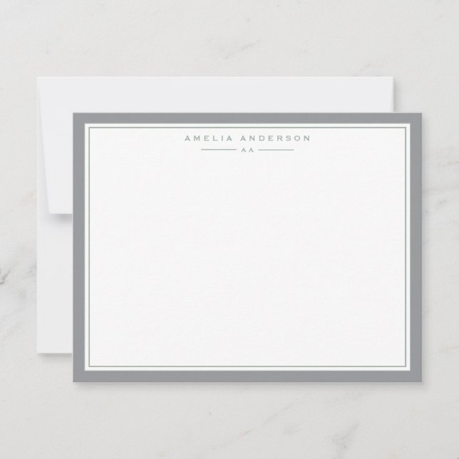 Invitation Cool Gray Frame Note Card (Devant)