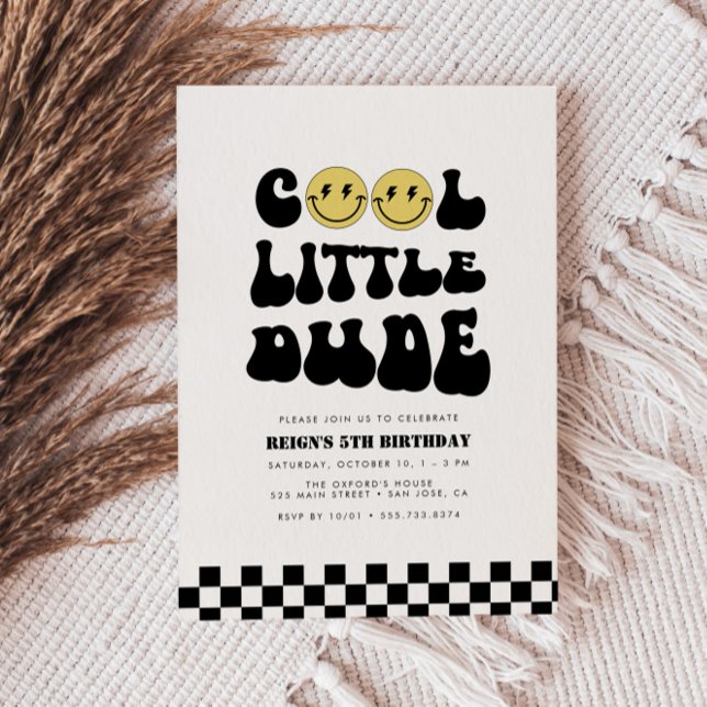 Invitation Cool Little Dude | Boys Rad Kids 5e anniversaire (Available for print & instant digital download!)