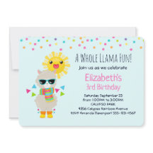 Cool Llama et souriant Kawaii Anniversaire du sole