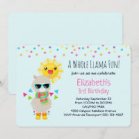 Cool Llama et souriant Kawaii Anniversaire du sole