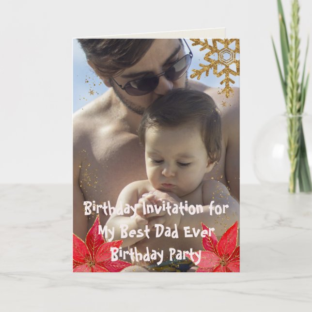 Invitation Cool Meilleur papa Jour de Noël Fête d'anniversair (Devant)