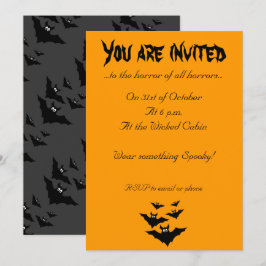 Invitation Cool mignon chauves chauves-souris volant Hallowee