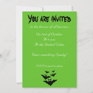 Invitation Cool mignon chauves chauves-souris volantes Hallow