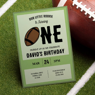 Invitation Cool Modern Little Rookie Football 1er anniversair