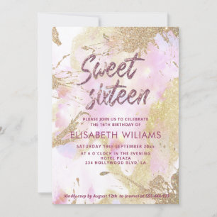 Invitation Cool moderne couleur d'aquarelle brillant