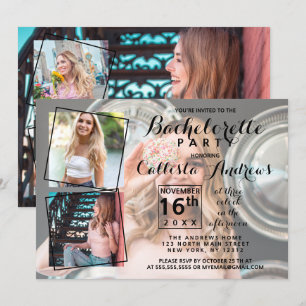 Invitation Cool moderne Photo Collage Bachelorette Party