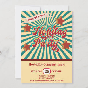 Invitation Cool plaisir joyeux typographie entreprise fête de