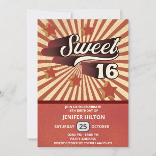 Invitation Cool plaisir typographie rétro doux 16