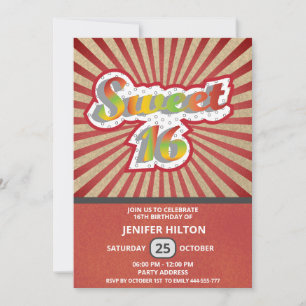 Invitation Cool plaisir typographie rétro doux 16